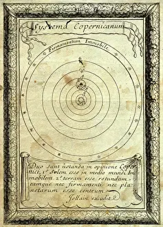 Mathematician: Nicolas Copernicus (1473-1543). Orbes Celestes. Engraving, 1