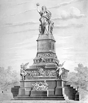 Rhine Westphalia: The Niederwalddenkmal around 1900