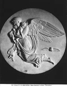 Capodimonte: Night. Marble bas-relief by Bertel
