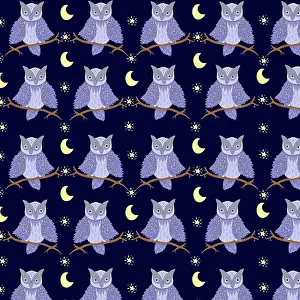 Owls: Night owl repeating pattern