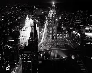 Wrigley: Night Scene of Michigan Avenue from Prudential