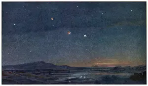 Gleaming: Night sky above the planet Mars