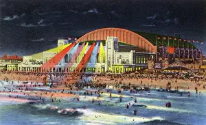 Lucinda Moore: Night view of the Convention Hall, Atlantic City, New Jersey