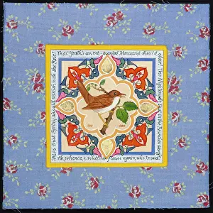 Quotation: Nightingale on a decorative background