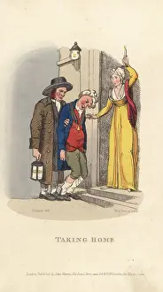 John Warren: A nightwatchman brings a drunk home, Regency era