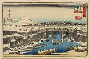 Nihonbashi: Nihonbashi, clearing after snow