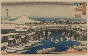 Nihonbashi: Nihonbashi, clearing after snow