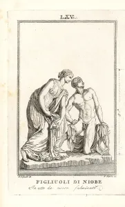 Niobe: Niobe with one of her seven sons about to