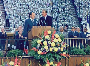 Adulation: Nixon appeared at one of Billy Graham's ?