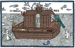 Chronicarum: Noah's Ark with Merfolk, 1493