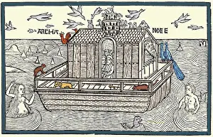 Chronicarum: Noah's Ark with Merfolk, 1493