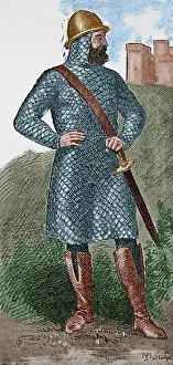 Visigoth: Noble visigoth. Engraving. Museo Militar, 1883