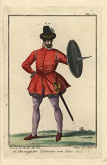 Spalart: Nobleman of England with unusual spiked shield, 1577