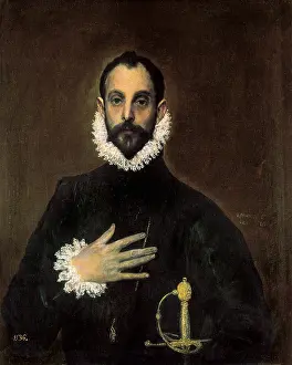 Theotokopoulos: Nobleman with his hand on his chest, by El Greco