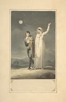 Corbould: Nocturnal Landscape with Two Figures (design for