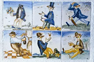 Noucentista: NOGUeS, Xavier. Tiles with drunk men