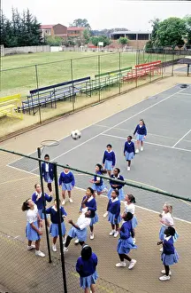 Netball: Non-racial School playing Basketball
