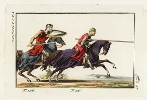 12th Century: Norman cavalry charging, 12th century