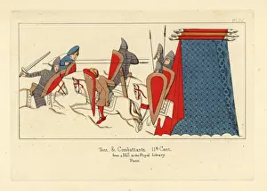 Nasal: Norman cavalry in combat, with a military