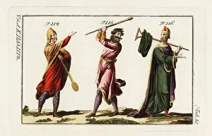 Tunica: Norman noblemen in long tunics and mantles