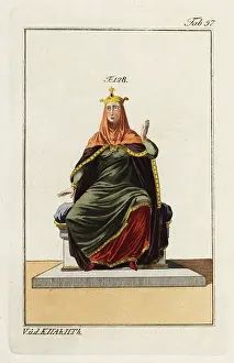 Robert Spallart: A Norman queen wearing mantle, veil and crown
