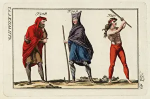 Robert Spallart: Norman shepherds 108, 109 and peasant 110
