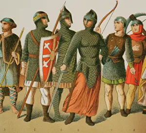 Duchy: Normans, 1000-1100. From left to right: pilgrim and warriors