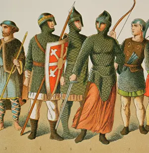 Duchy: Normans, 1000-1100. From left to right: pilgrim and warriors