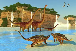 Pteranodon: A North American coastline full of Diplodocus