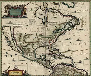 Defined: North American map created in 1652 showing ?