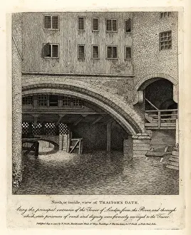 Antiquaries: North or inside view of Traitor's Gate, Tower of London