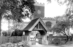 Lychgate: Norton on Tees, Lychgate and Parish Church c1955