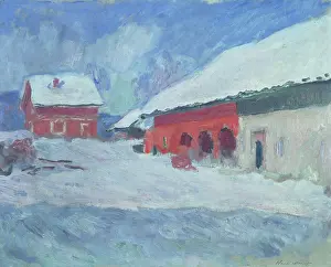 Rouges: Norway, red houses in the snow