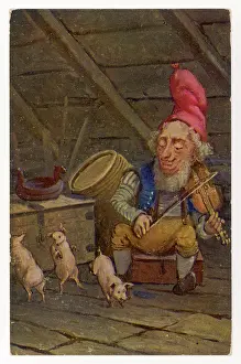 Nisse: Norwegian Nisse playing the fiddle