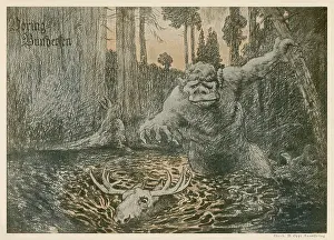 Chases: Norwegian troll chasing an elk