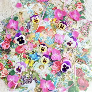 Mat002: Nostalgic valentine still life with flowers and