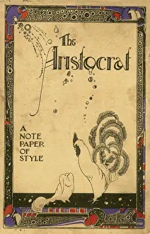 Lucinda Moore: Note paper cover: Pekingese and cockerel