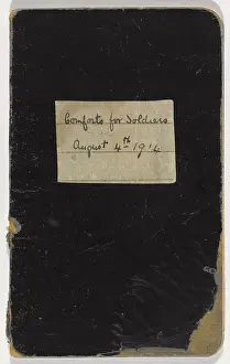 Quantities: Notebook recording quantities of comforts for soldiers