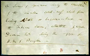Keeling: Notes made by Darwin