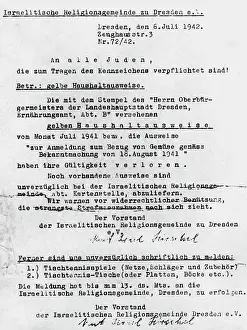 Semitic: Notification of the Israeli religious community in Dresden
