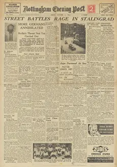 Manacles: Nottingham Evening Post front page Battle of Stalingrad