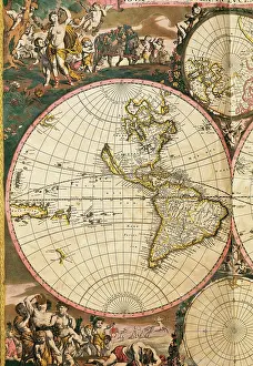 Hemisphere: Nova Orbis Tabula in Lucem Edita by Frederik de Wit (1630-17