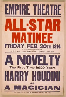 Houdini: A novelty, the first in 20 years, Harry Houdini as a magicia
