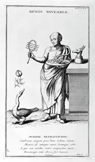 Represented: November represented as a priest from the cult