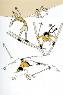 Joyce Dennys: NOVICE SKIERS 1926