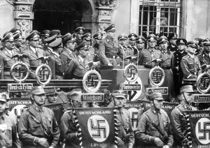 Forster: NSDAP Gauleiter holding a speech at the commemoration