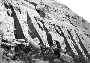 Nubia: Nubia, Facade of the Smaller Temple c1857