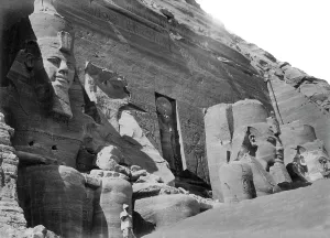 Nubia: Nubia, facade of the Temple of Abou Simbel from the East c18
