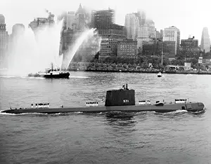 Anchored: The nuclear submarine USS Nautilus anchored in