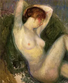 Reclines: Nude in a Green Chair